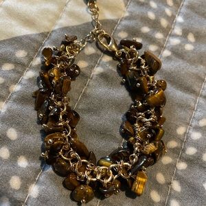 New Tigers Eye Cluster Adjustable Bracelet